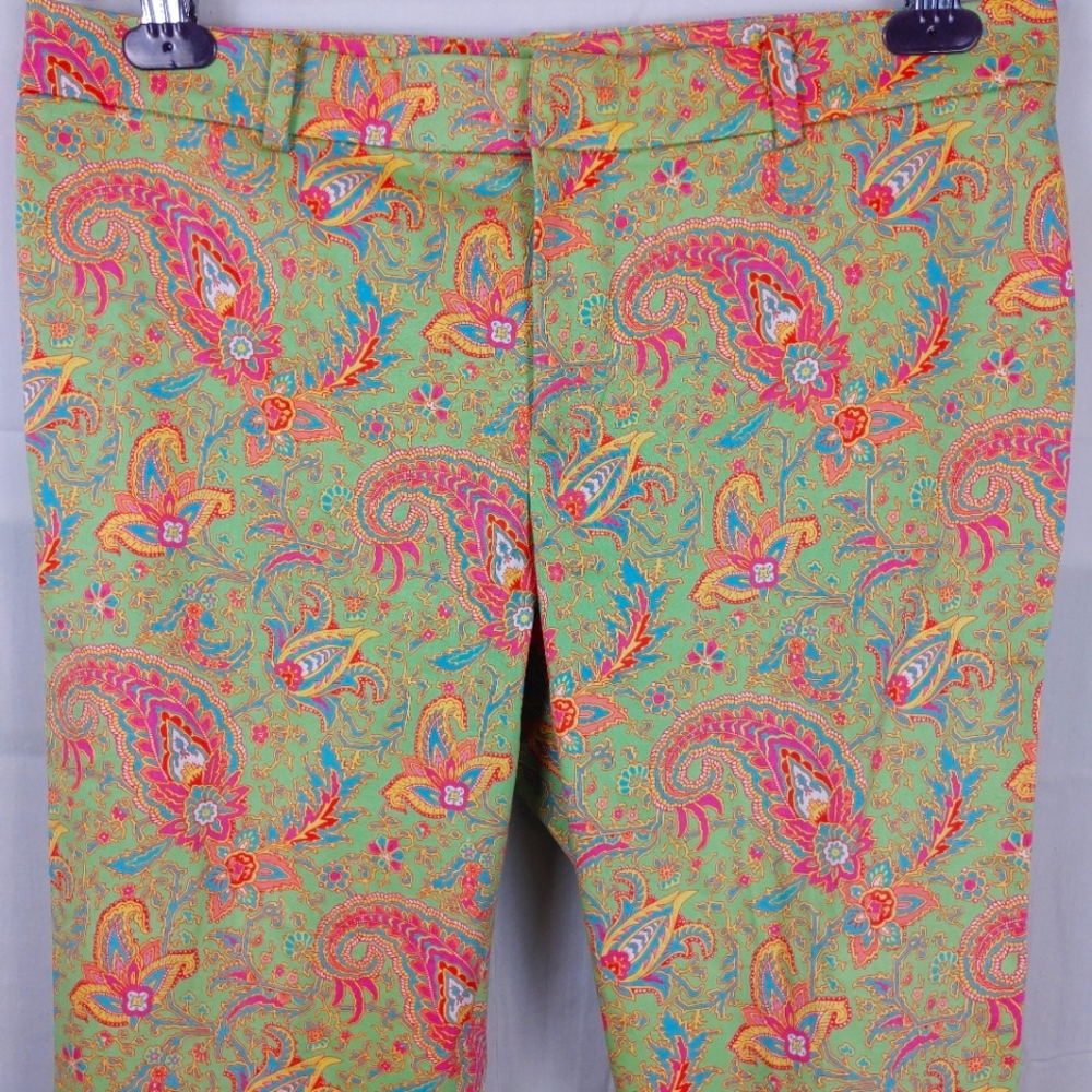 Lauren Ralph Lauren Women Multicolor Paisley Floral Cropped Midrise Pants Size 8
